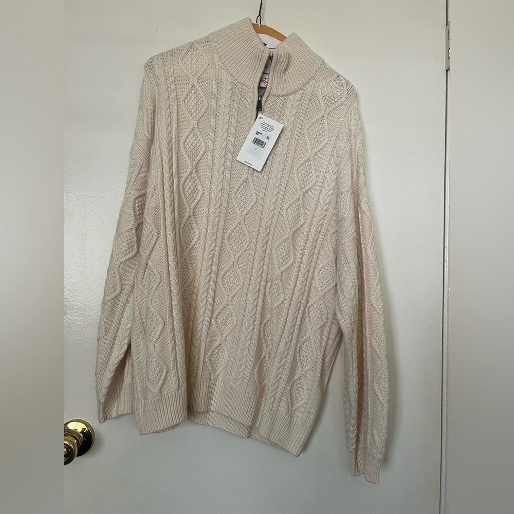 Splendid Ivory Cable Knit Turtleneck Sweater - Women’s size L